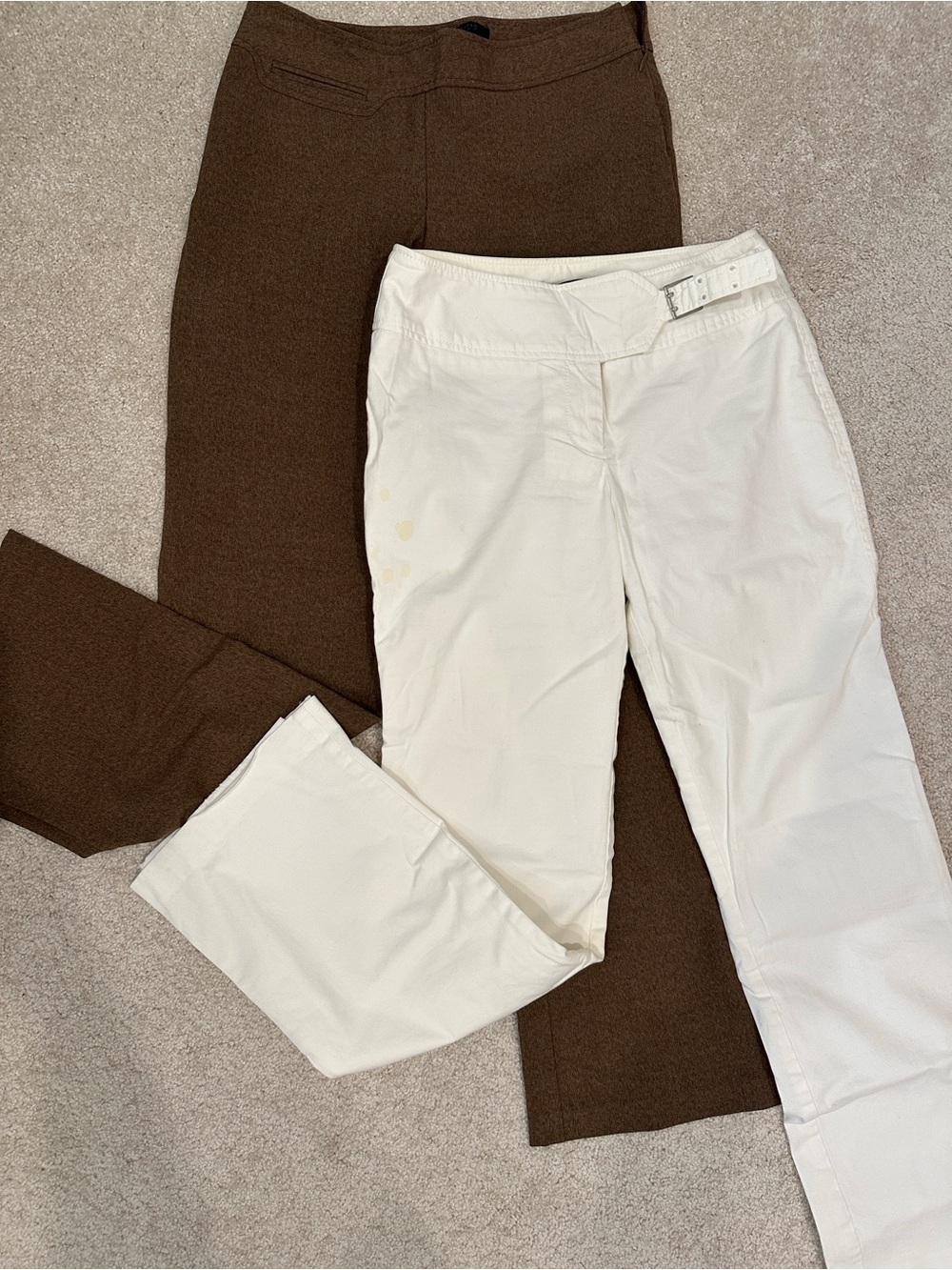 Bundle of “Limited” brand pants in white and brown (sz 2)